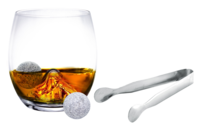 Whiskeyset berg (2 glazen + 2 ijsblokjes + ijstang)