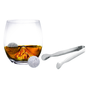 Set whisky montagne (2 verres + 2 glaçons + pince à glace)