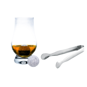 Set whisky (2 verres + 2 glaçons + pince à glace)