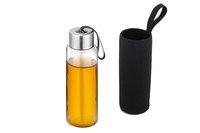 Gourde verre borosilicate - neoprene noire 1L