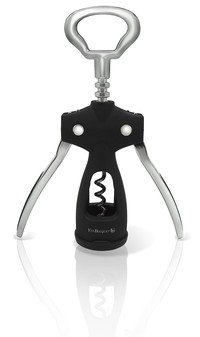Kurkentrekker inox met zwarte rubber