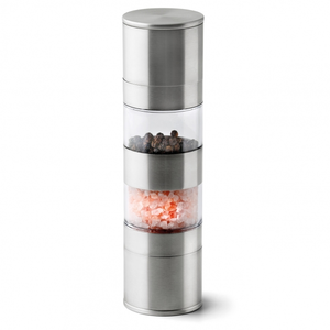 Mouline à poivre / sel inox double Ø5cm H19cm