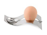 Set de porte-oeuf/cuillère inox L13.5cm - Dernière pcs