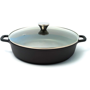 Kookpot in gegoten aluminium Ø32cm/5L + deksel glas
