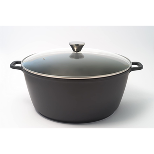 Kookpot in gegoten aluminium Ø32cm/10L + deksel glas