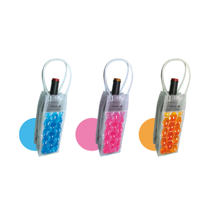 Refroidisseur de bouteille avec gel (bleu, orange, rose)