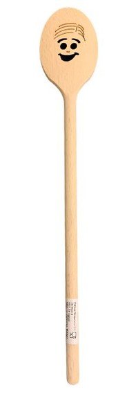 Cuillere en bois ovale Smiley 30cm