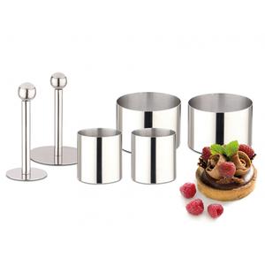 Cercles à dresser lot de 4 avec 2  poussoirs inox
