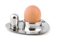 Set à oeuf 2pcs avec salière 9x11cm inox