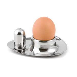 Set à oeuf 2pcs avec salière 9x11cm inox