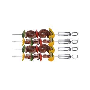 Brochette de bbq 35cm avec glissière 4pcs.