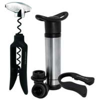 Set kurketrekker + vacuümpomp + foliesnijder in geschenkdoos