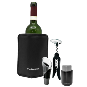 Set Royal (tire-bouchon, bec verseur, vaciumstop, sac rafraichissante)