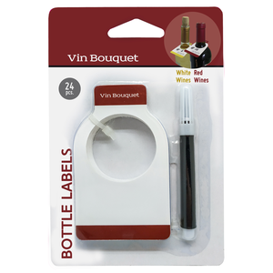 Etiquettes bouteilles (24 pcs) + feutre