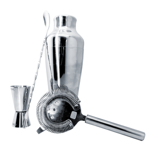 Cocktail set inox in geschenkdoos