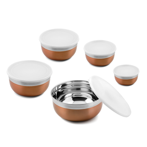 Bol cuisine à couvercle couleur bronze série 5pcs Ø12-20cm