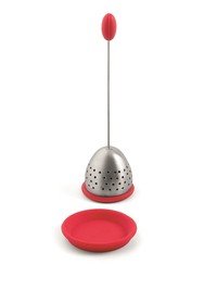Theekogel silicone/inox rood
