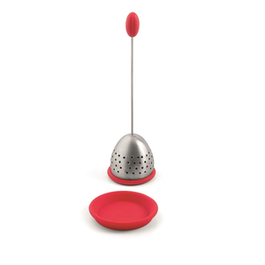 Boule à thé silicone/inox rouge