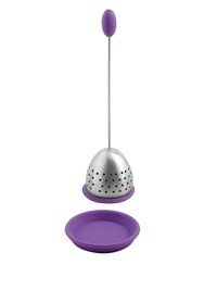 Theekogel silicone/inox paars