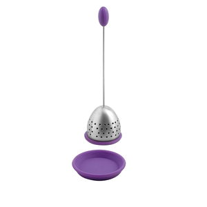 Boule à thé silicone/inox mauve