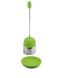 Theekogel silicone/inox groen