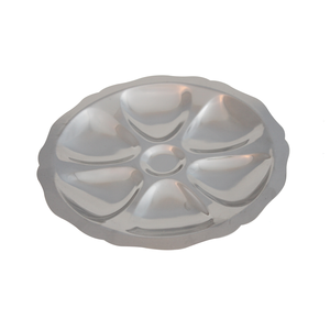 Serveerbord voor 6 oesters inox