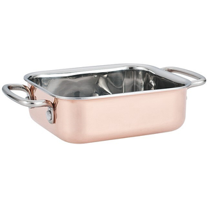Bak-en braadslede mini 12x10x4cm koper/inox