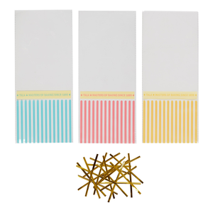 Zakjes cellofaan gestreept met sluitingen (12,5x28,5cm) 20st