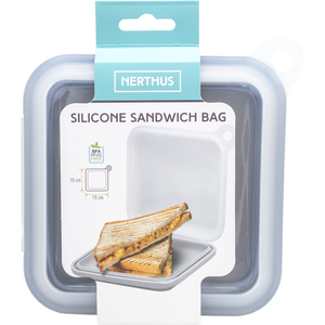 Sandwichdoos silicone grijs 15x15cm (display 12st)