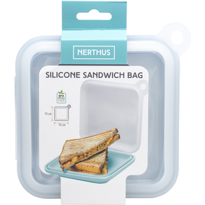 Sandwichdoos silicone blauw 15x15cm (display 12st)
