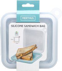 Sandwichdoos silicone blauw 15x15cm (display 12st)