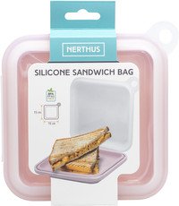 Sandwichdoos silicone roze 15x15cm (display 12st)