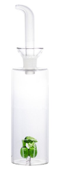 Olie-dispenser in glas met olijfmotief 350ml