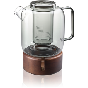 Theekan glas met zeef 1500ml + theepot warmer Trevio (1/2) - LT04/2026