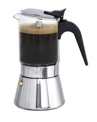 Espressokoker inox + glas - inductie 9 kopjes