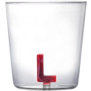 Glas met letter L borosilicaat 350ml
