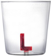 Glas met letter L borosilicaat 350ml