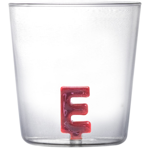 Glas met letter E borosilicaat 350ml