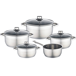 Kookpottenset inox 9-dlg.