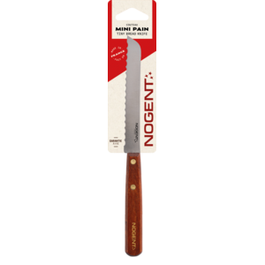 Stokbroodmes 11cm Iconic kersenhout donker - lemmet gekart.6mm