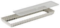 Taartvorm rechthoek gekarteld geperforeerd losse bodem 34x10cm h2,5cm