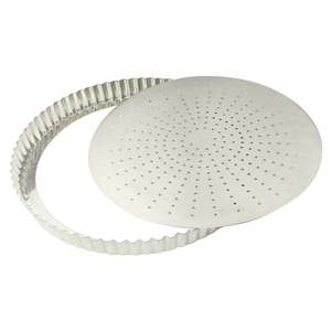 Taartvorm gekarteld geperforeerd  losse bodem zwaar blik Ø22cm h2,8cm