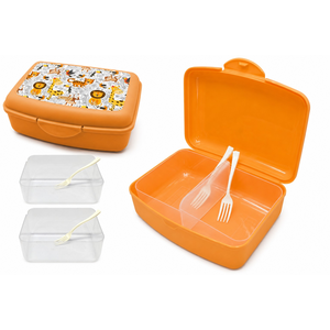 Lunchdoos met 2 verdelers + vork Lions
