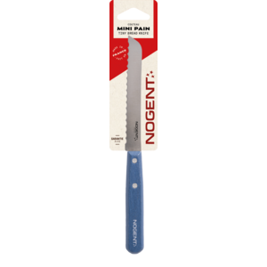 Stokbroodmes 11cm Iconic pauwblauw - lemmet gekart.6mm