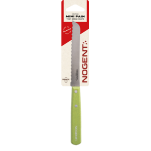 Stokbroodmes 11cm Iconic olijfgroen- lemmet gekart.6mm