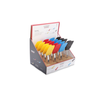 Spatule inox/silicone mini 16x4,5cm - Display 20pcs