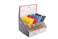Spatule inox/silicone mini 16x4,5cm - Display 20pcs