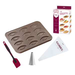 Barquettes-set (plaat, 1 spuitzak, 1 spuitmondje)