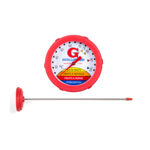 Thermomètre plongeur à tige 25cm cadran silicone