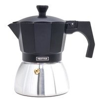 Cafetière italienne inox en zwart - induction 3 tasses